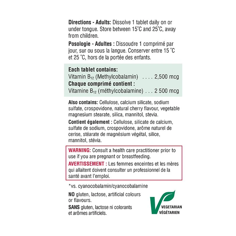 Vitamin B12 2500mcg | Fast-Dissolving