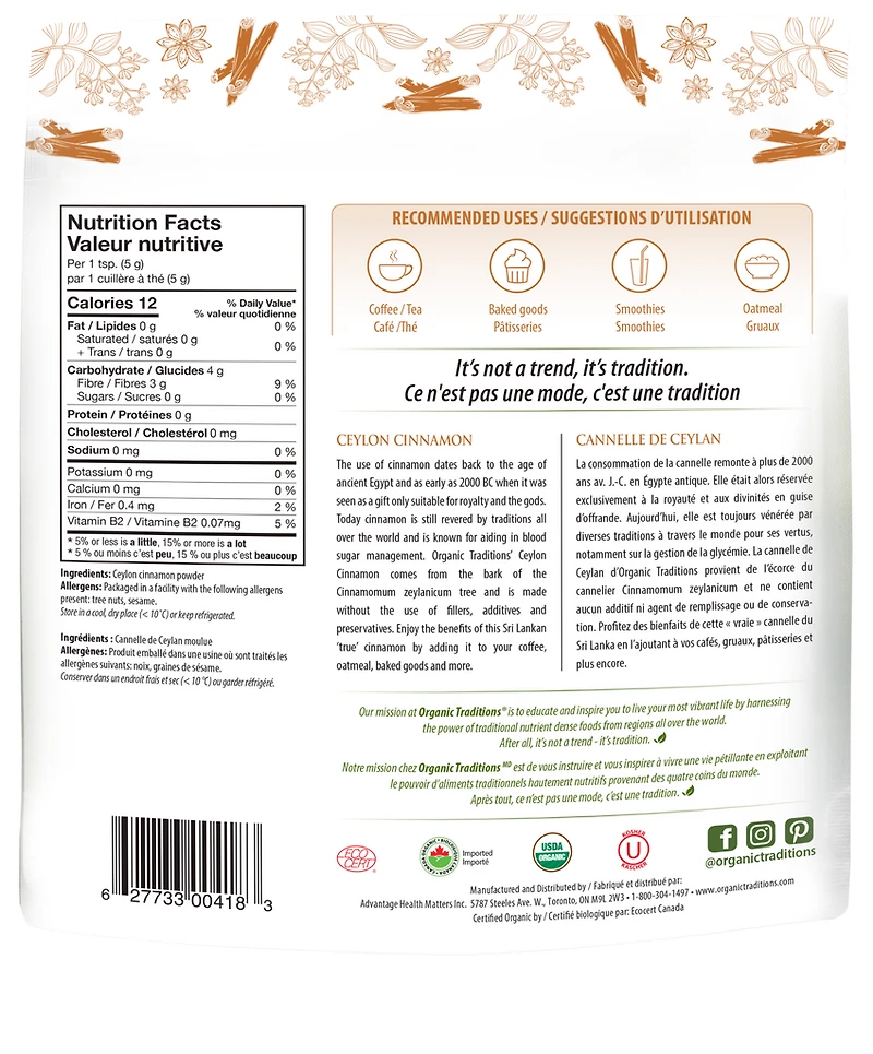 Organic Ceylon Cinnamon Powder
