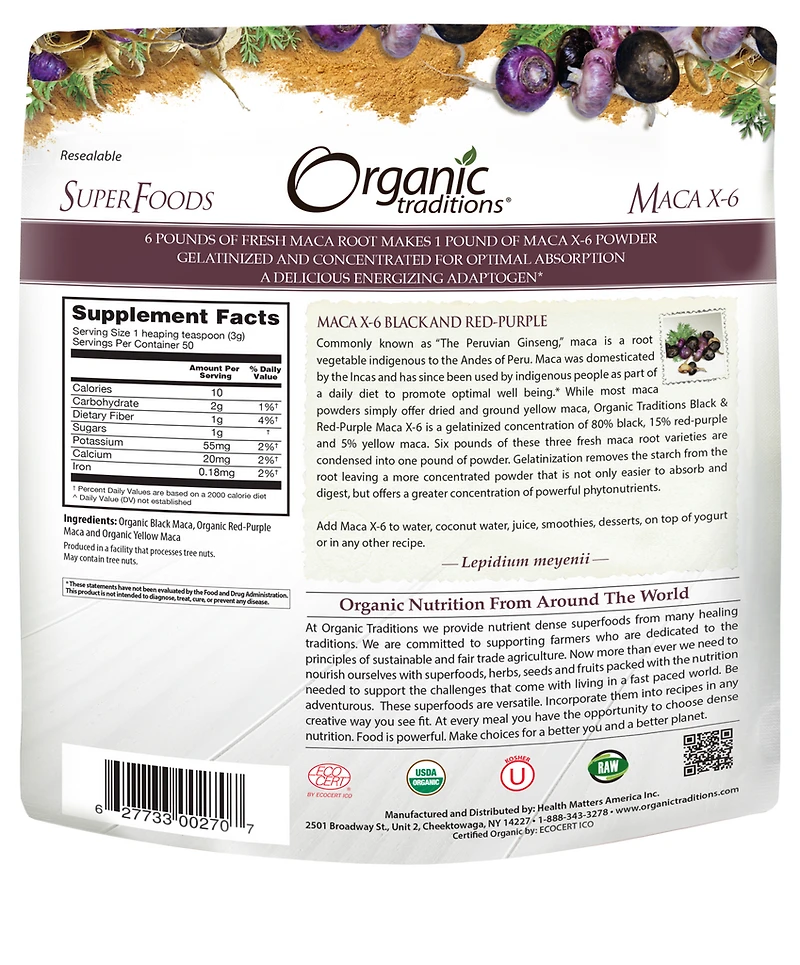 Organic Maca X-6 Powder 6:1