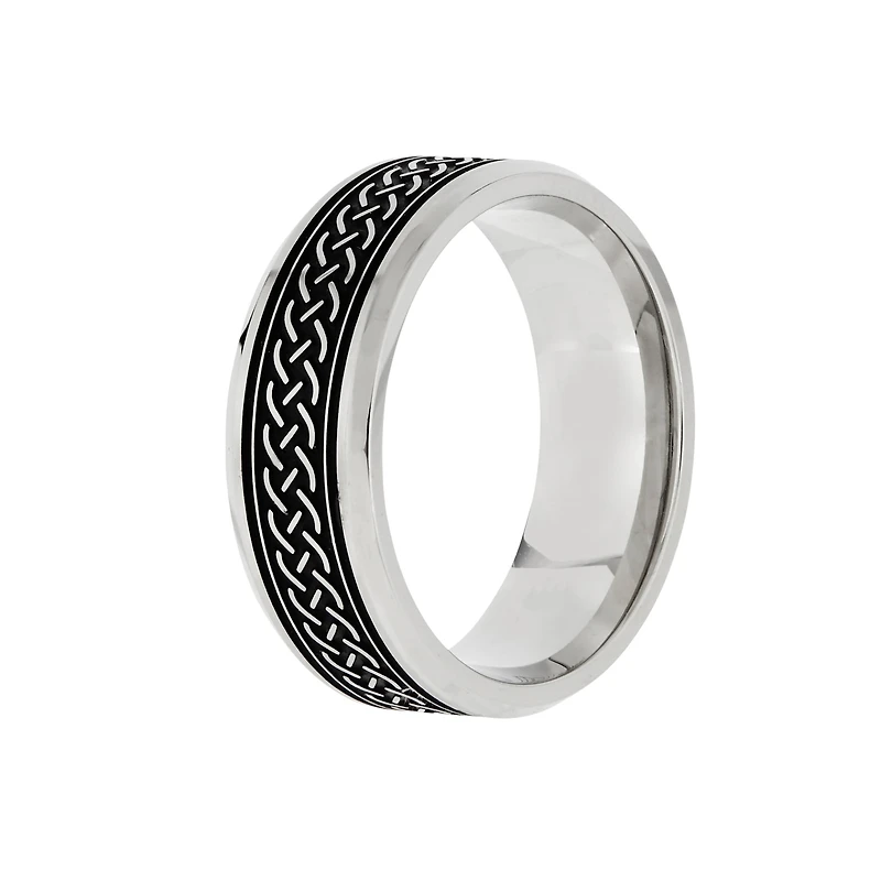 Mens 7.5MM Stainless Steel Wedding Band