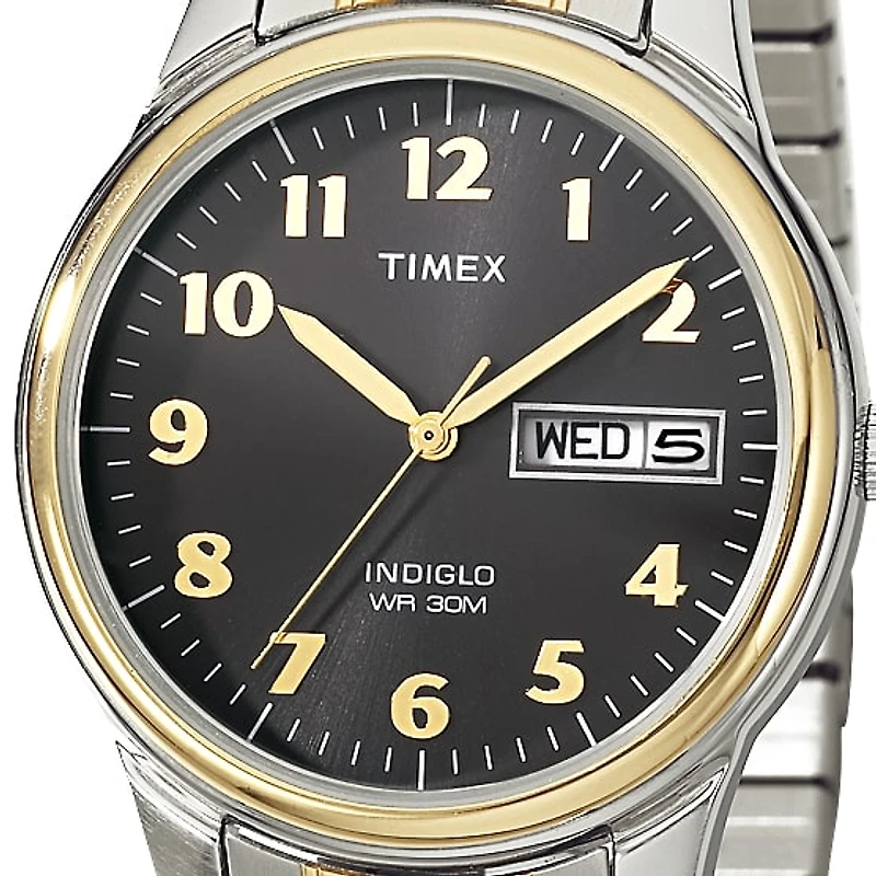 Timex® Mens Two-Tone Expansion Bracelet Watch