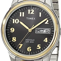 Timex® Mens Two-Tone Expansion Bracelet Watch