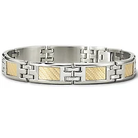 Mens 18K Gold & Steel Bracelet