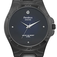 Armitron® Mens Black Stainless Watch