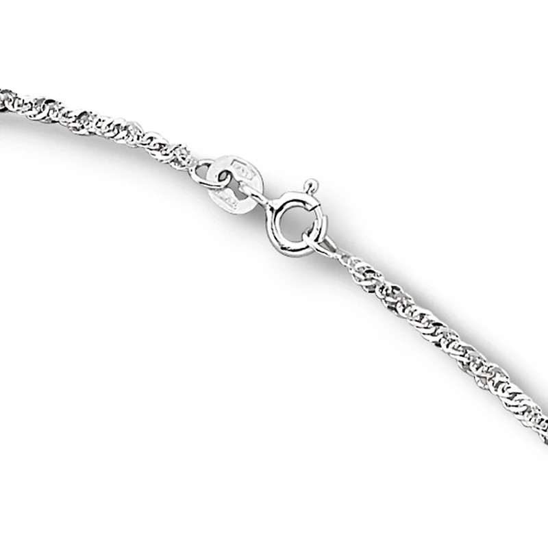 14K White Gold 18" Singapore Chain