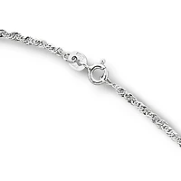 14K White Gold 18" Singapore Chain