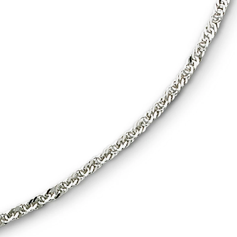 14K White Gold 18" Singapore Chain