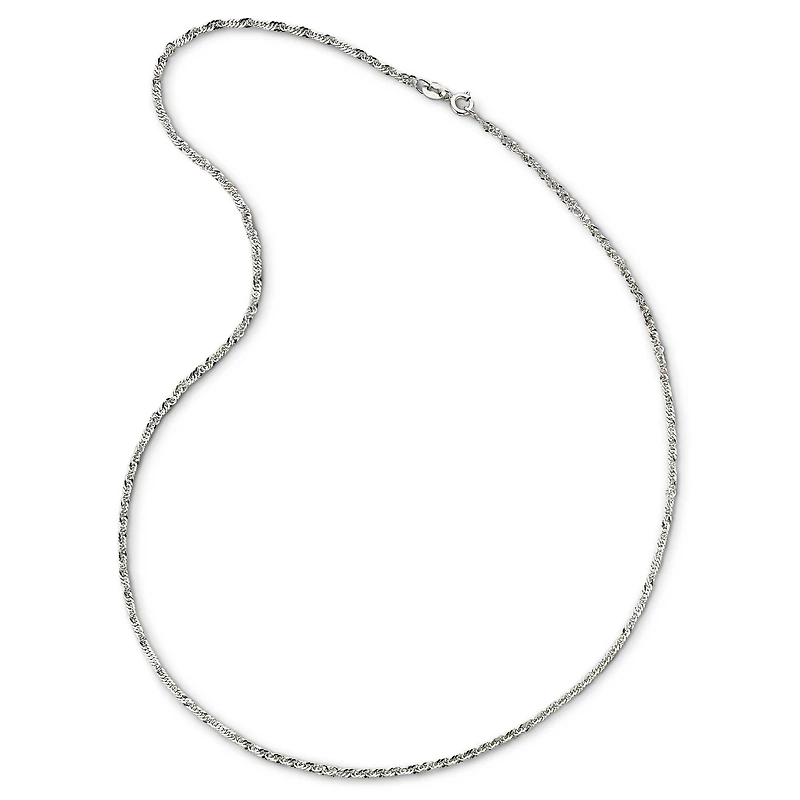 14K White Gold 18" Singapore Chain