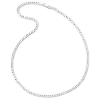 Made in Italy Womens Sterling Silver 20 Inch Figaro Chain Necklace
