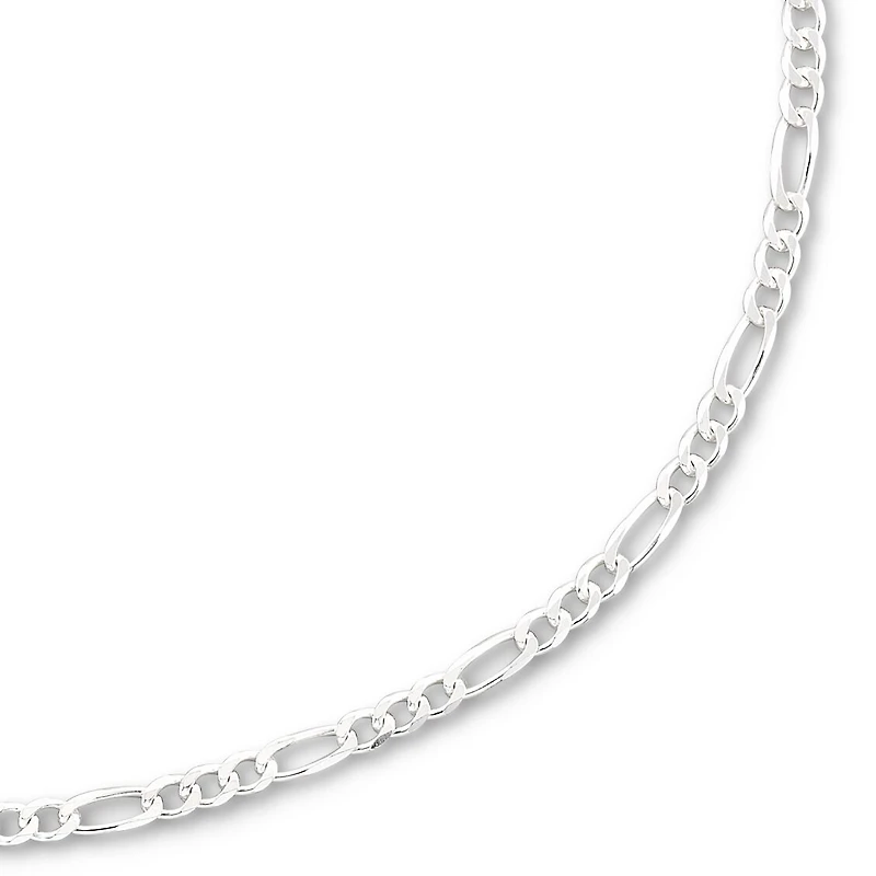 Made in Italy Womens Sterling Silver 20 Inch Figaro Chain Necklace