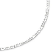 Made in Italy Womens Sterling Silver 20 Inch Figaro Chain Necklace