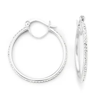 Crystal Earrings, Silver Hoop Earrings