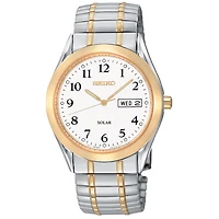 Seiko Mens Two Tone Stainless Steel Expansion Watch Sne062