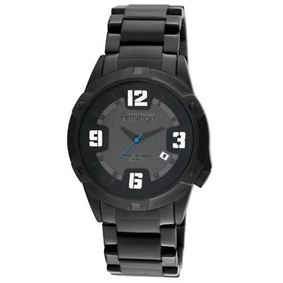 Armitron® Mens Black Stainless Steel Watch