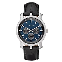 Claiborne Mens Black & Blue Multifunction Watch