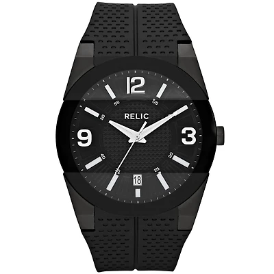 Relic® Mens Black Silicone Strap Watch ZR11972