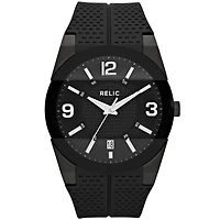 Relic® Mens Black Silicone Strap Watch ZR11972