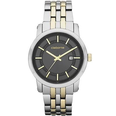 Claiborne Mens Two-Tone Watch