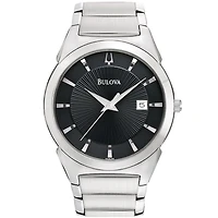 Bulova Classic Mens Silver Tone Stainless Steel Bracelet Watch 96b149