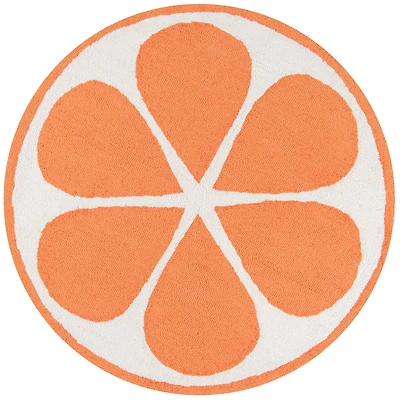 Novogratz Cucina Orange Hooked Indoor Round Accent Rug
