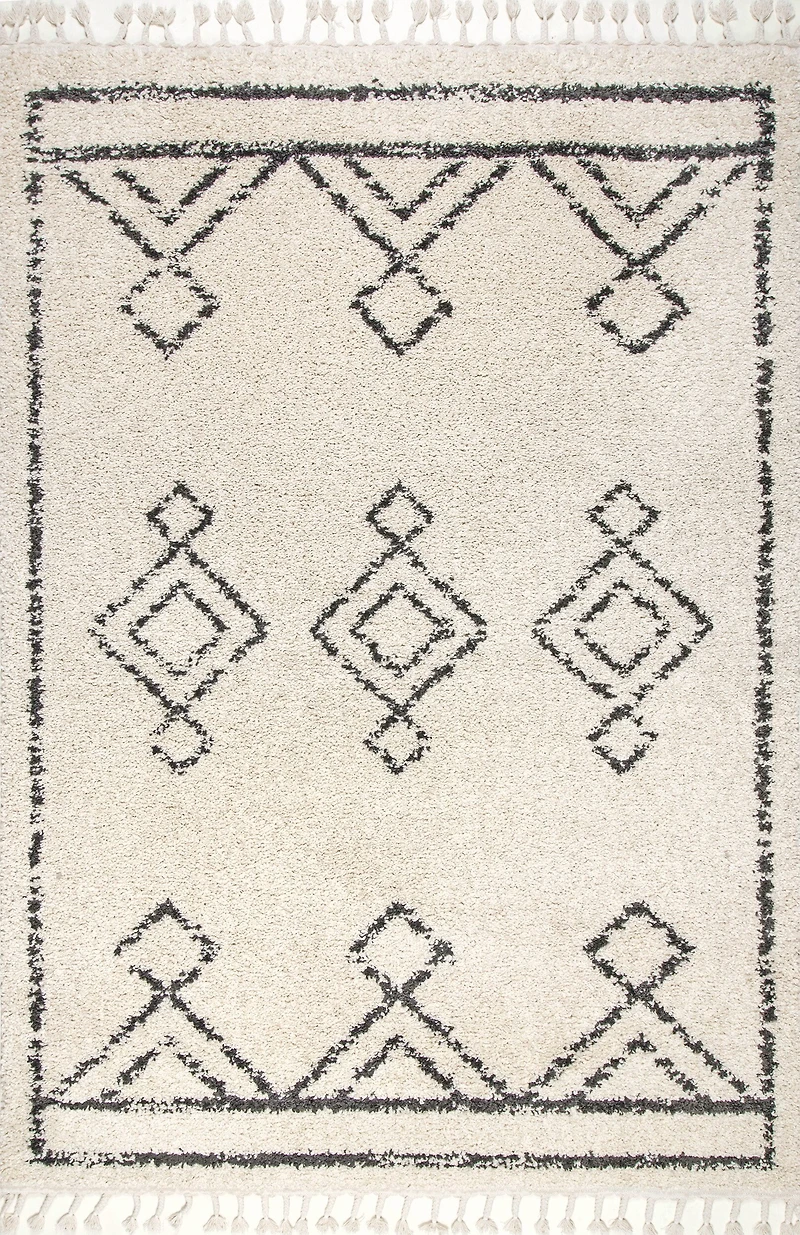 nuLoom Mackie Moroccan Diamond Tassel Area Rug