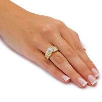 DiamonArt® Womens 1/4 CT. T.W. White Cubic Zirconia 18K Gold Over Silver Engagement Ring