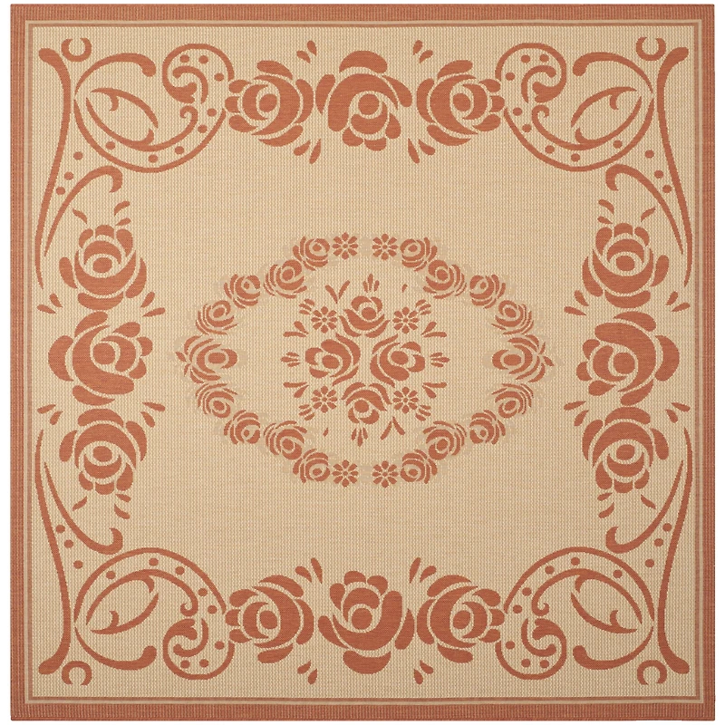 Safavieh Courtyard Collection Kalya Floral Indoor/Outdoor Square Area Rug