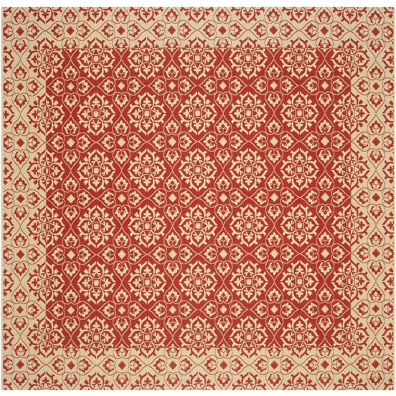 Safavieh Courtyard Collection Spots Oriental Indoor/Outdoor Square Area Rug
