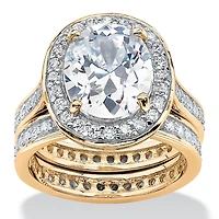 DiamonArt® Womens / CT. T.W. White Cubic Zirconia 18K Gold Over Silver Bridal Set