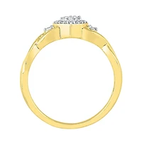 Womens 1/10 CT. T.W. Natural White Diamond 10K Gold Cushion Promise Ring