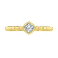 Promise My Love Womens Diamond Accent Natural White 10K Gold Cushion Ring