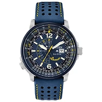 Citizen Promaster Nighthawk Mens Blue Leather Strap Watch Bj7007-02l