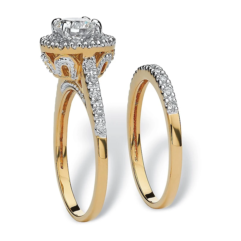 Womens 1 3/4 CT. T.W. Cubic Zirconia 18K Gold Over Brass Bridal Set
