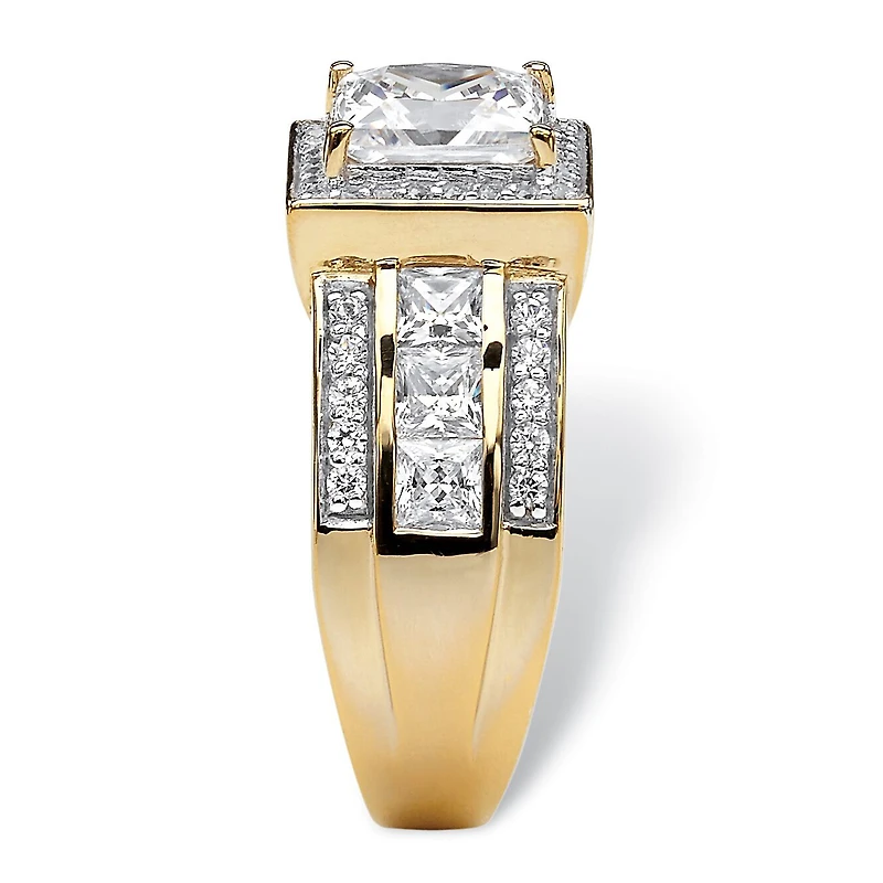 DiamonArt® Womens 3 CT. T.W. White Cubic Zirconia 18K Gold Over Silver Engagement Ring