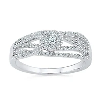Promise My Love Womens 1/3 CT. T.W. Natural White Diamond 10K Gold Round Ring
