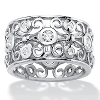 DiamonArt® Womens CT. T.W. White Cubic Zirconia Sterling Silver Cocktail Ring