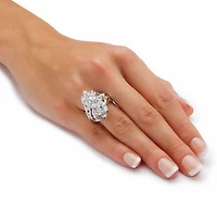 Womens 3 1/2 CT. T.W Cubic Zirconia Platinum Over Silver Cocktail Ring