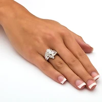 DiamonArt® Womens /4 CT. T.W. White Cubic Zirconia Platinum Over Silver Engagement Ring