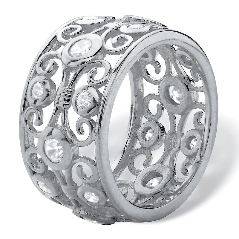 DiamonArt® Womens CT. T.W. White Cubic Zirconia Sterling Silver Cocktail Ring