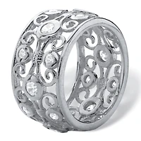 DiamonArt® Womens CT. T.W. White Cubic Zirconia Sterling Silver Cocktail Ring