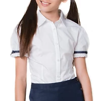 French Toast Little & Big Kid Girls Short Sleeve Embellished Blouse