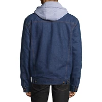 Victory Fleece Lined Mens Denim Hooded Midweight Jacket