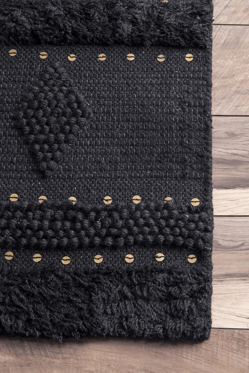 nuLoom Durden High Low Geometric Wool Woven Rug