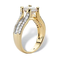 DiamonArt® Womens 2 / CT. T.W. White Cubic Zirconia 14K Gold Over Silver Engagement Ring