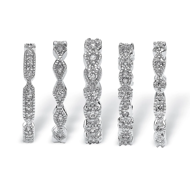 Womens 15MM 1 1/2 CT. T.W. Cubic Zirconia Pure Silver Over Brass Band