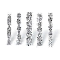 Womens 15MM 1 1/2 CT. T.W. Cubic Zirconia Pure Silver Over Brass Band