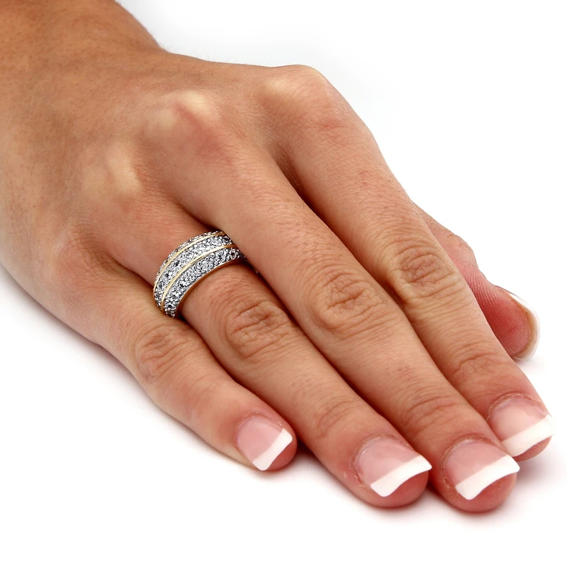 Womens 1 /4 CT. T.W. Cubic Zirconia 14K Gold Over Brass Engagement Ring