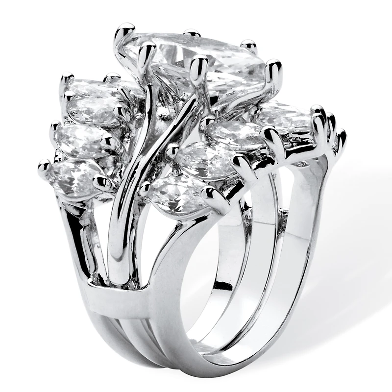 Womens 6 CT. T.W. Cubic Zirconia Pure Silver Over Brass Bridal Set