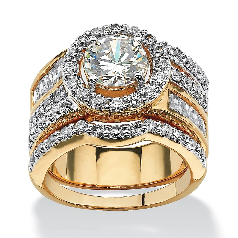 Womens 5 1/4 CT. T.W. Cubic Zirconia 18K Gold Over Brass Bridal Set