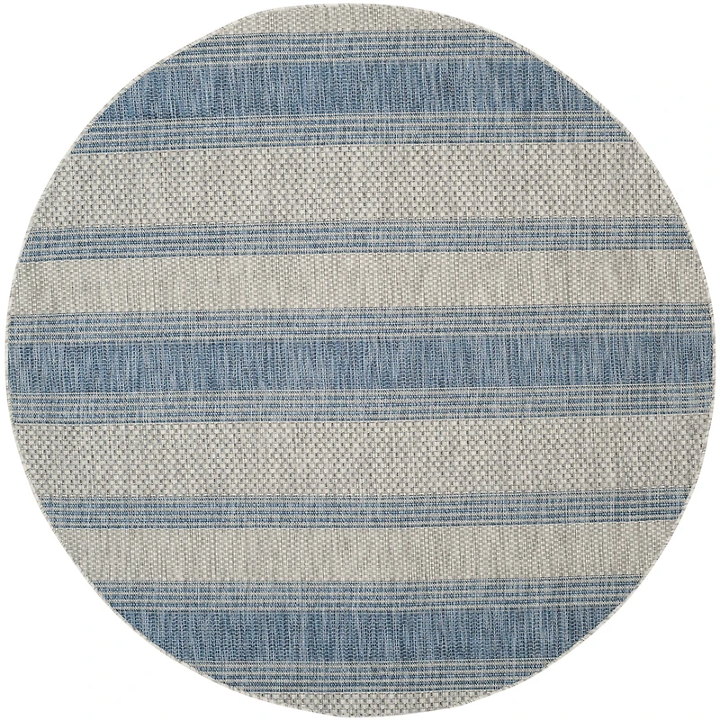 Safavieh Courtyard Collection Jessy Stripe Indoor/Outdoor Round Area Rug